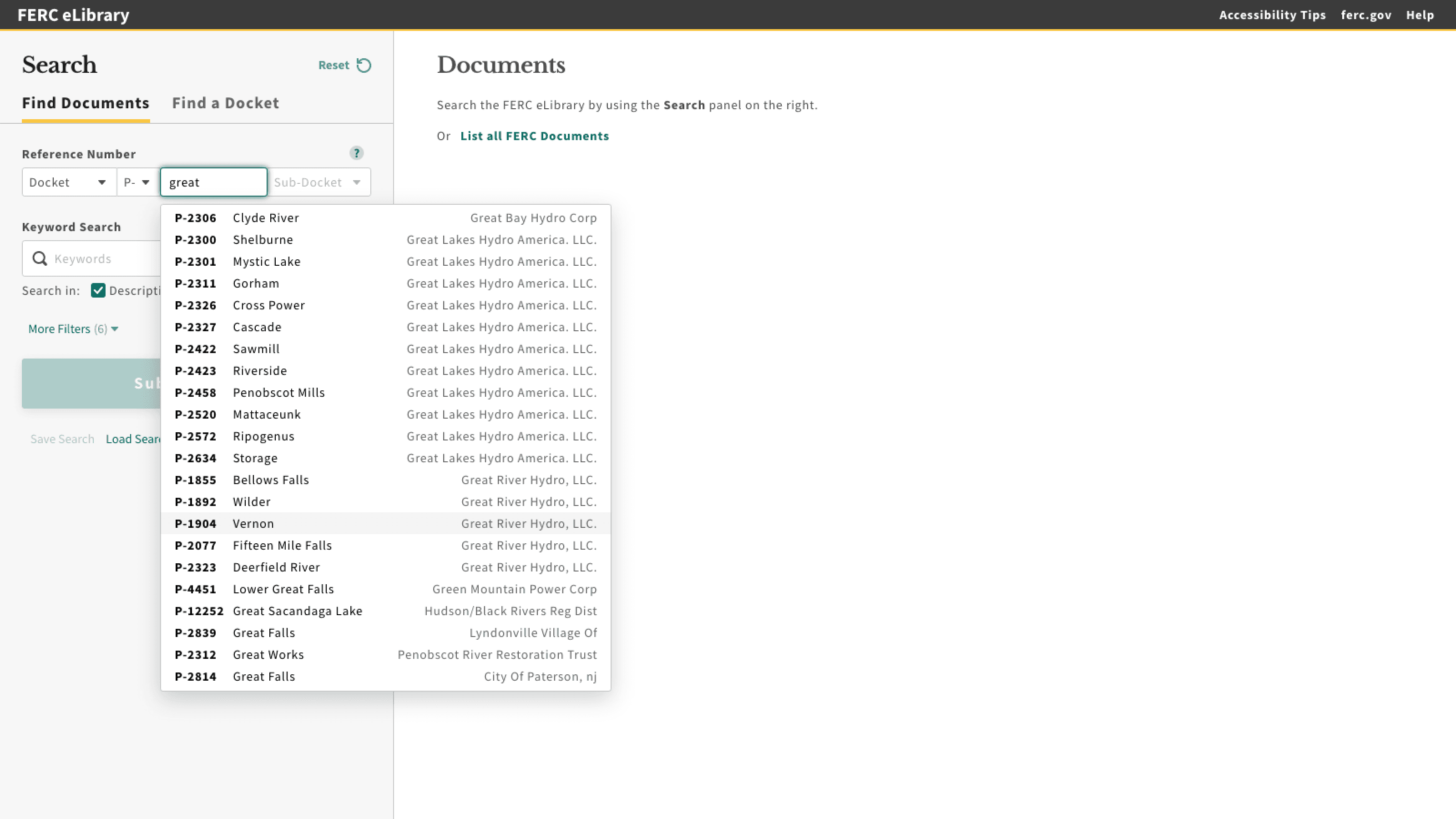 Iteration 1 mockups showing Docket selection