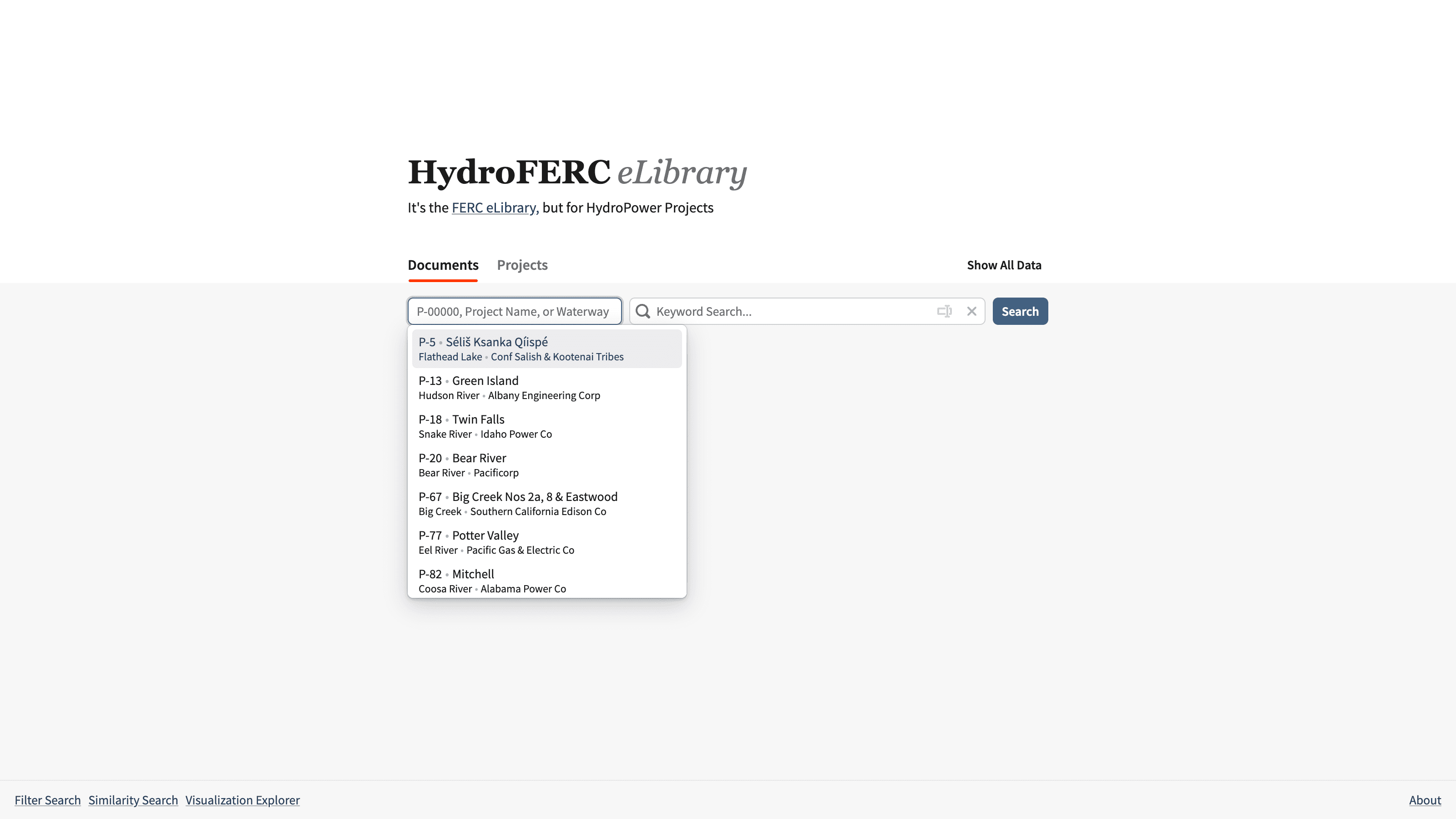 A screenshot of the Iteration 2 Homepage with Project Search