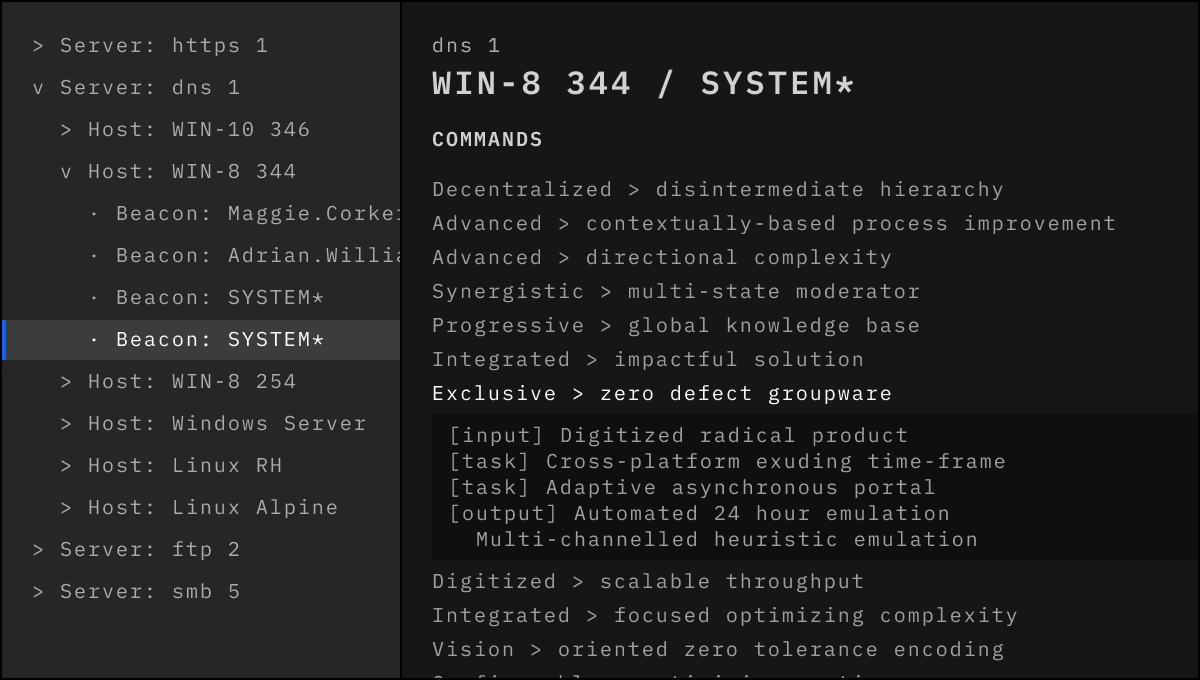 A low fedility mockup of RedEye displaying a hierarchical folder navigation