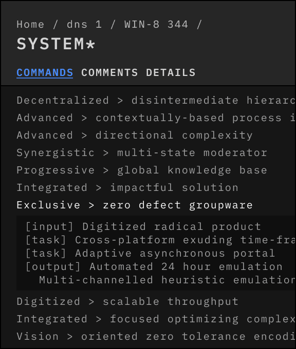 A low fedility mockup of RedEye displaying a breadcrumb navigation